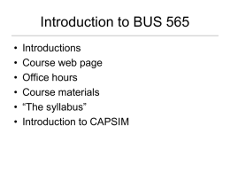 Introduction to BUS 445