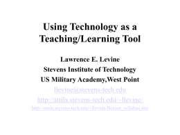 Using Technology as a Teaching/Learning Tool