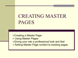 CREATING MASTER PAGES