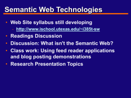 Semantic Documents - School of Information