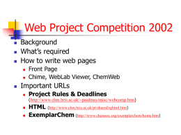 Web Project Competition 2002 - School of Chemistry