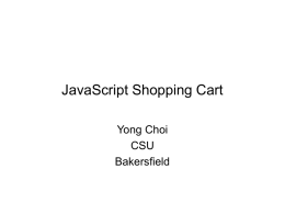 JavaScript Shopping Cart