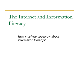 Information Literacy & The Internet