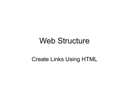 Web structure and HTML links