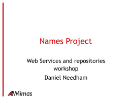 Presentation - Names Project