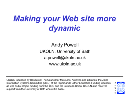 Making your Web site more dynamic