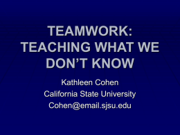 teamwork: teaching what we don`t know