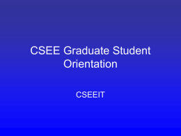 CSEE Graduate Student Orientation