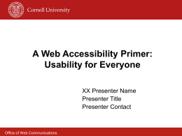Introduction to Web Accessibility