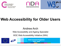 WCAG 2.0 In The Workplace Supporting people with disabilities and