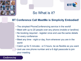 BT MeetMe Presentation