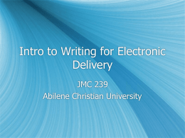 Intro to Writing for Electronic Delivery - ACU Blogs
