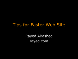 X Tips for Faster Web Site