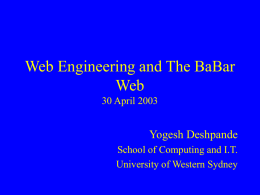 Web Engineering and The BaBar Web