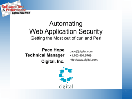 Automating Web App Security