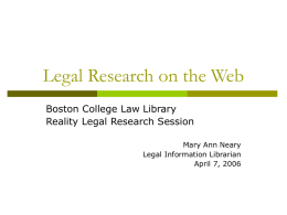 Legal Research on the Web - Boston College Personal Web Server