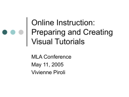 Online Instruction: Preparing and Creating