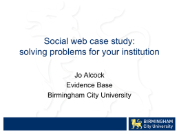 Social web: solving problems for your institution