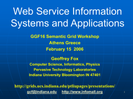 Web Service Information Systems and Applications