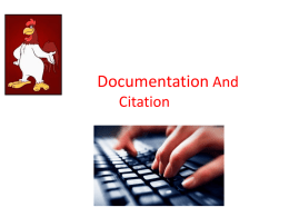 Documentation And Citation Tip Sheet