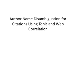 Author Name Disambiguation