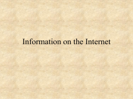 Information on the Internet