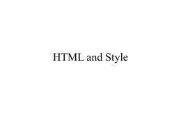 HTML and Style