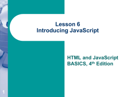 Lesson 6 Introducing JavaScript