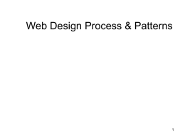 Web Design Process & Patterns