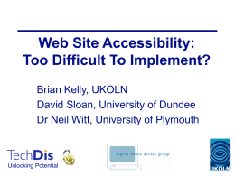 Web Site Accessibility: Too Difficult To Implement?