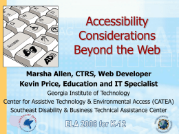 Marsha Allen, CTRS, Web Developer Kevin