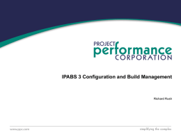 IPABS 3 Configuration and Build Management