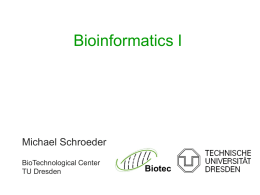 Bioinformatics I