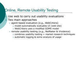 Online, Remote Usability Testing