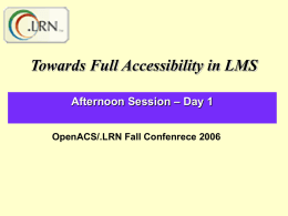 Towards Full Accessibility in LMS