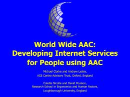 Developing Internet Services for People using AAC