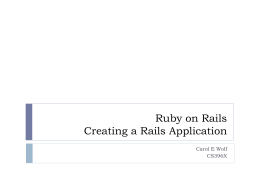 Creating a Rails Application