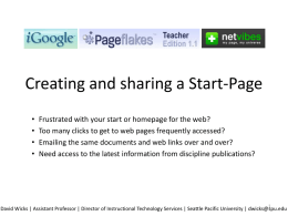 Creating and sharing a Start Page