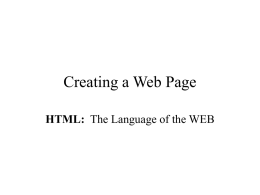 Creating a Web Page