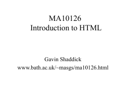 MA10126lecture1 - Personal Homepages for the University of Bath