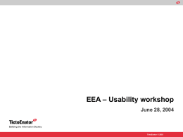 EEA usability workshop proceedings