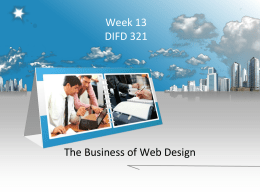 Week 12/13 - The Real Business of Web Design