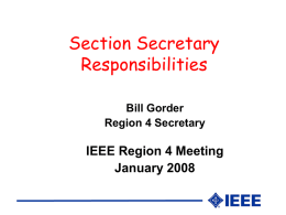 Section Secretary - CIS-IEEE