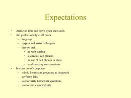 Expectations - jflanneryswikipage
