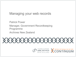 Managing your web records