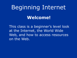 Beginning Internet