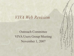 VIVA Web Revision - VIVA, The Virtual Library of Virginia