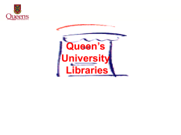 Endeavor Presentation - Queen`s University Library