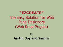 “EZCreate” The Easy Solution for Web Page Designers (Web Snap