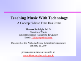 Applications - TI:ME Technology In Music Education